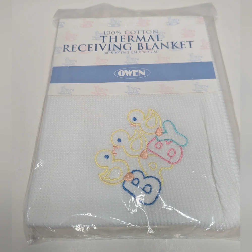 Owen Vintage Thermal Baby Receiving Blanket